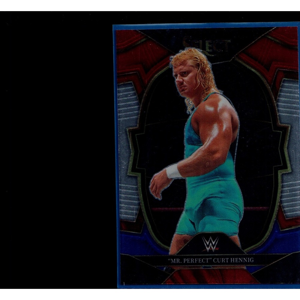 Mr. Perfect Curt Hennig Red & Blue 2023 Panini Select WWE Concourse Card # 17